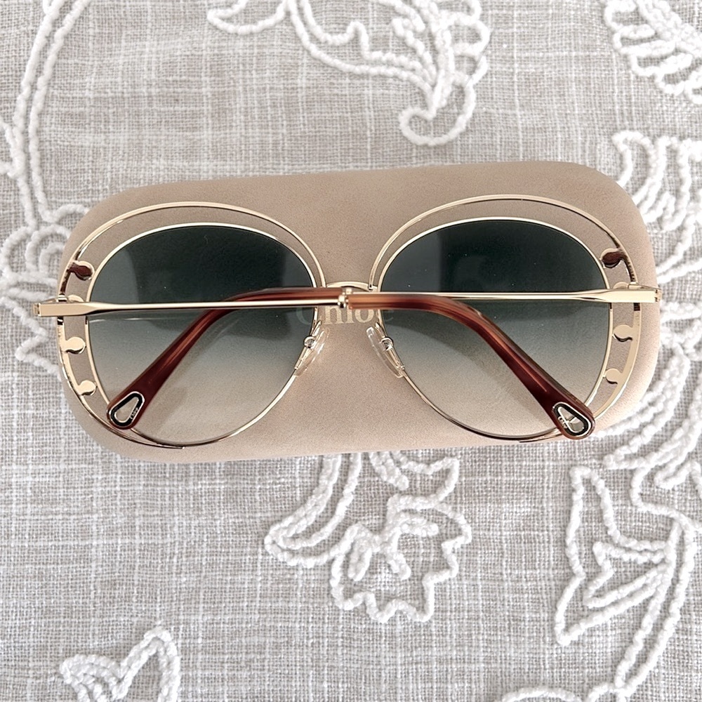 Chloe Authentic NWOT CE169S Sunglasses with Multicolor Accents,Tan Case & COA - Picture 4 of 11